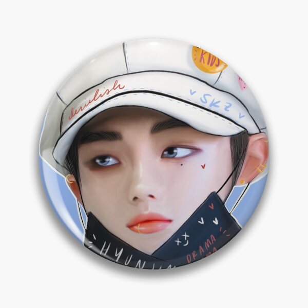 Item preview,  Stray Kids Hyunjin Chibi Fanart Button Pin designed and sold by theleslieart.