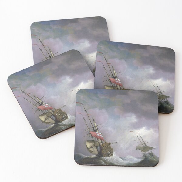 Item preview, An English Ship at Sea Running In a Gale by Willem van de Velde the Younger (1700) designed and sold by allhistory.
