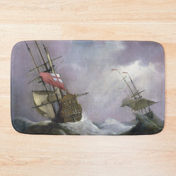 Item preview, An English Ship at Sea Running In a Gale by Willem van de Velde the Younger (1700) designed and sold by allhistory.