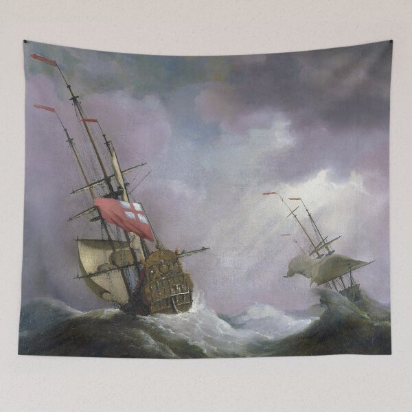 Item preview, An English Ship at Sea Running In a Gale by Willem van de Velde the Younger (1700) designed and sold by allhistory.