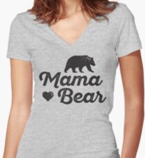 Mama Bear Women's Fitted V-Neck T-Shirt