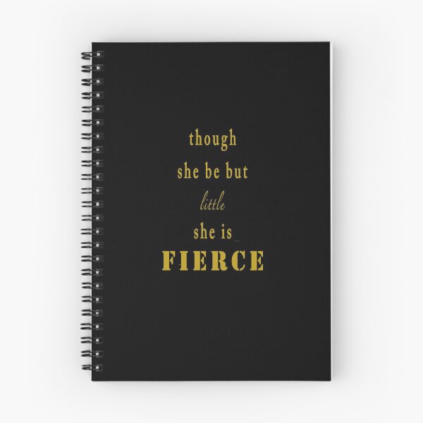 Item preview, Though she be but little, she is fierce gold on black inspirational quote designed and sold by Stageystuff.