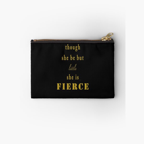 Item preview, Though she be but little, she is fierce gold on black inspirational quote designed and sold by Stageystuff.