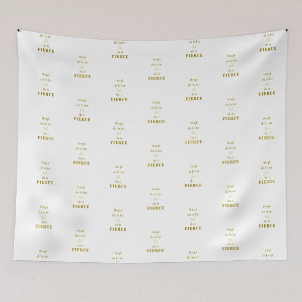 Item preview, Though she be but little, she is fierce gold on white inspirational quote designed and sold by Stageystuff.