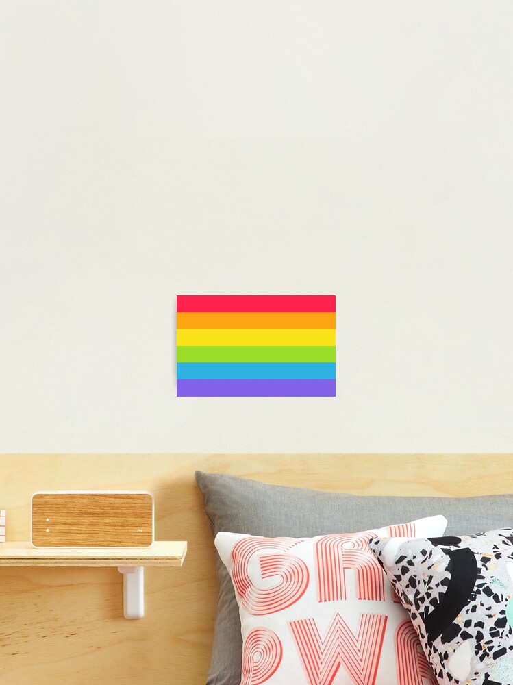 LGBT modern rainbow flag pastel bright colors Gay Lesbian Bisexual Pride  with Stickers set HD | Photographic Print