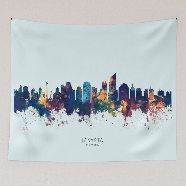 Item preview, Jakarta Skyline Indonesia designed and sold by ArtPrints.