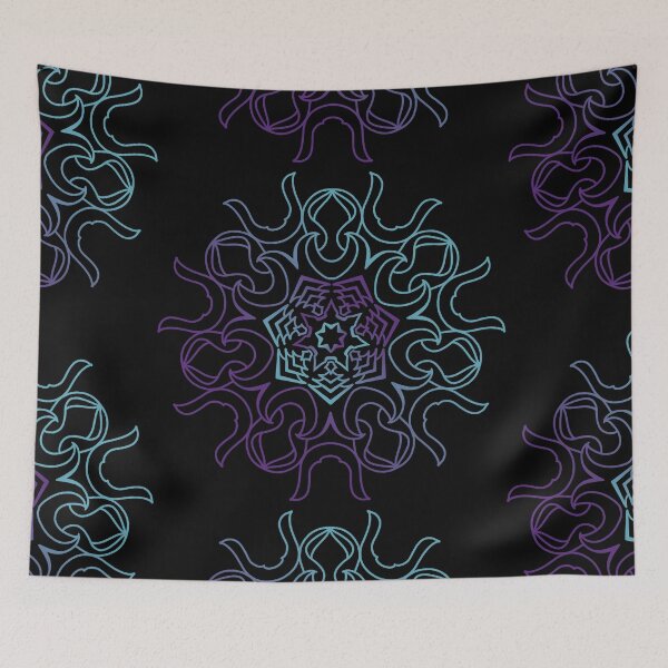 Item preview, Sleepy horned mandala Purple to Blue designed and sold by SirCrim.
