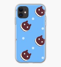 Plätzchen-Katzen-Muster (blau) iPhone-Hülle & Cover