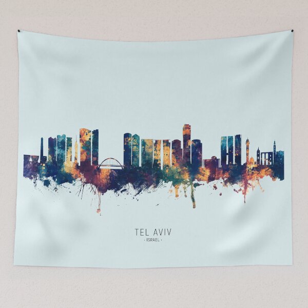 Item preview, Tel Aviv Israel Skyline designed and sold by ArtPrints.