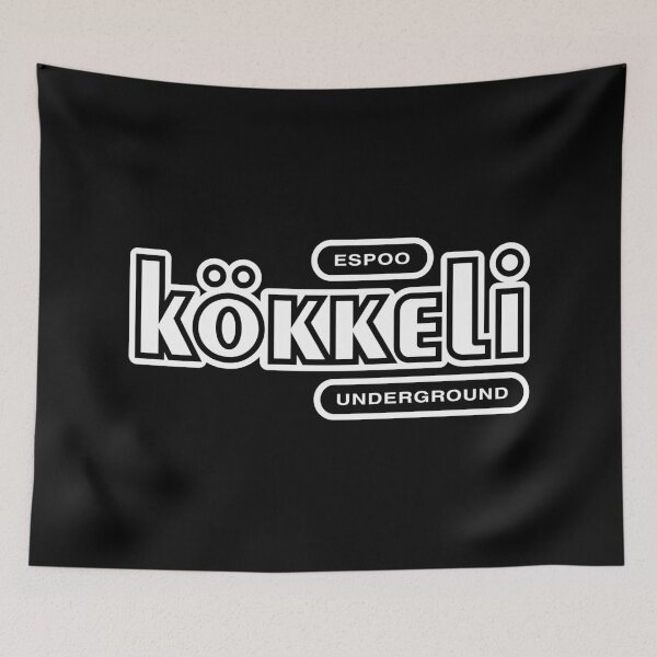 Item preview, Espoo Kökkeli Underground (valkoinen teksti) designed and sold by futurytmi.