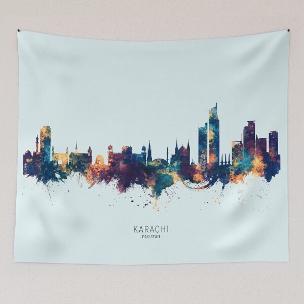 Artikelvorschau, Karachi Pakistan Skyline entworfen und verkauft von ArtPrints.