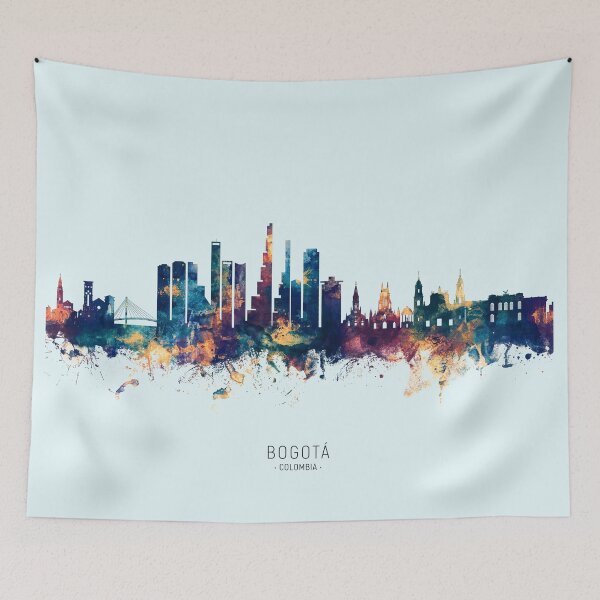 Aperçu de l'œuvre Bogotá Colombia Skyline créée et vendue par ArtPrints.