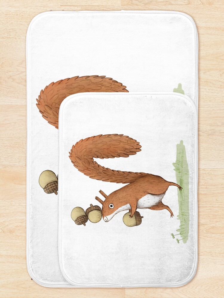 Alternate view of Squirrel With Acorns Bath Mat