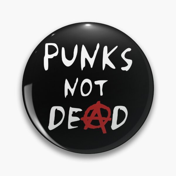 PUNK'S NOT DEAD Button Badge Punk Punkrock Exploited Punks Pin Oi Union Jack 