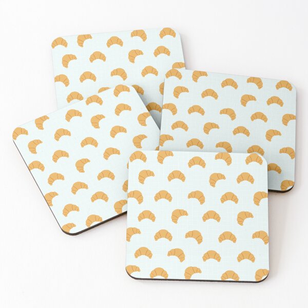 Item preview, Cute Croissant Print on Blue Background designed and sold by kapotka.