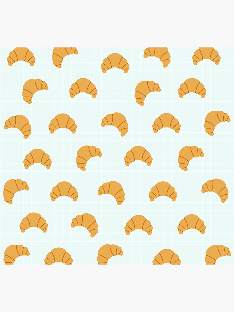 Disover Cute Croissant Print on Blue Background Socks