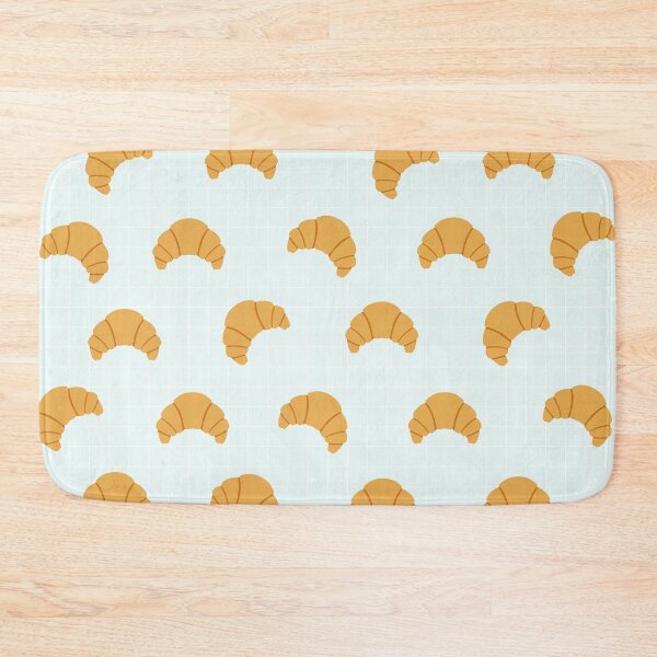 Item preview, Cute Croissant Print on Blue Background designed and sold by kapotka.