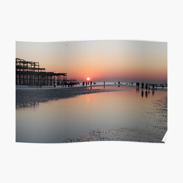 Low Tide on Brighton Beach Poster