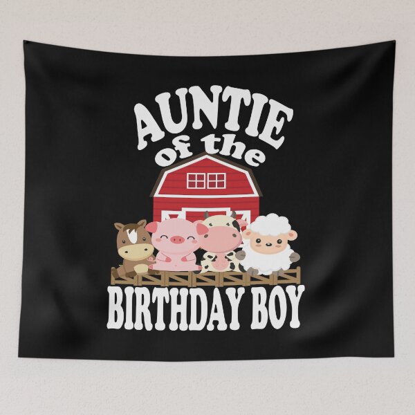Item preview, Auntie Of The Birthday Boy Farming Animals B-day Party design designed and sold by Grabitees.