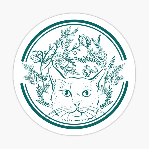 Wildflower cat Hanako Sticker