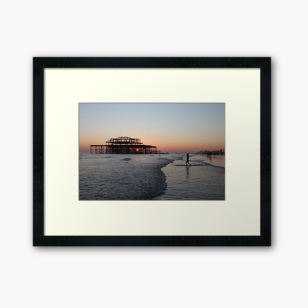 Sunset through West Pier Framed Art Print