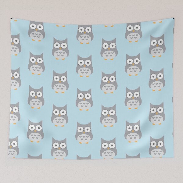 Item preview, Cute owl with blue background designed and sold by mcb-jp.