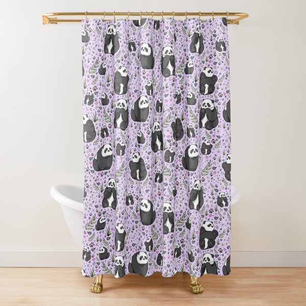 Pandas in Purple Shower Curtain
