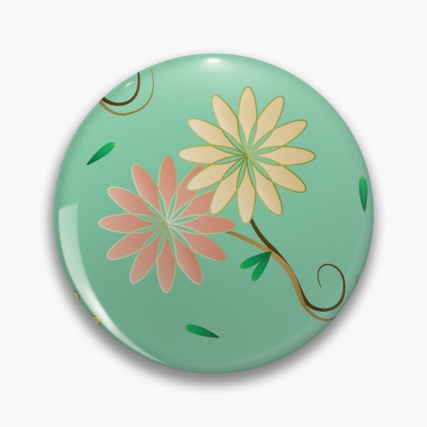 Item preview, Flower pattern on aquamarine background designed and sold by mcb-jp.