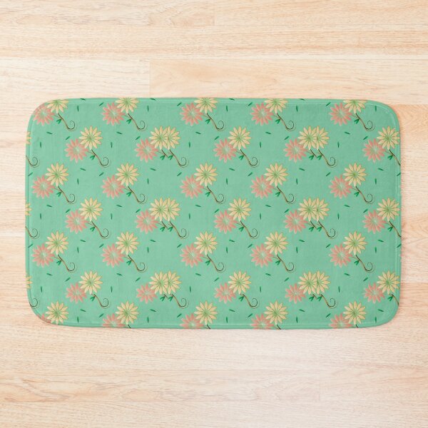 Item preview, Flower pattern on aquamarine background designed and sold by mcb-jp.