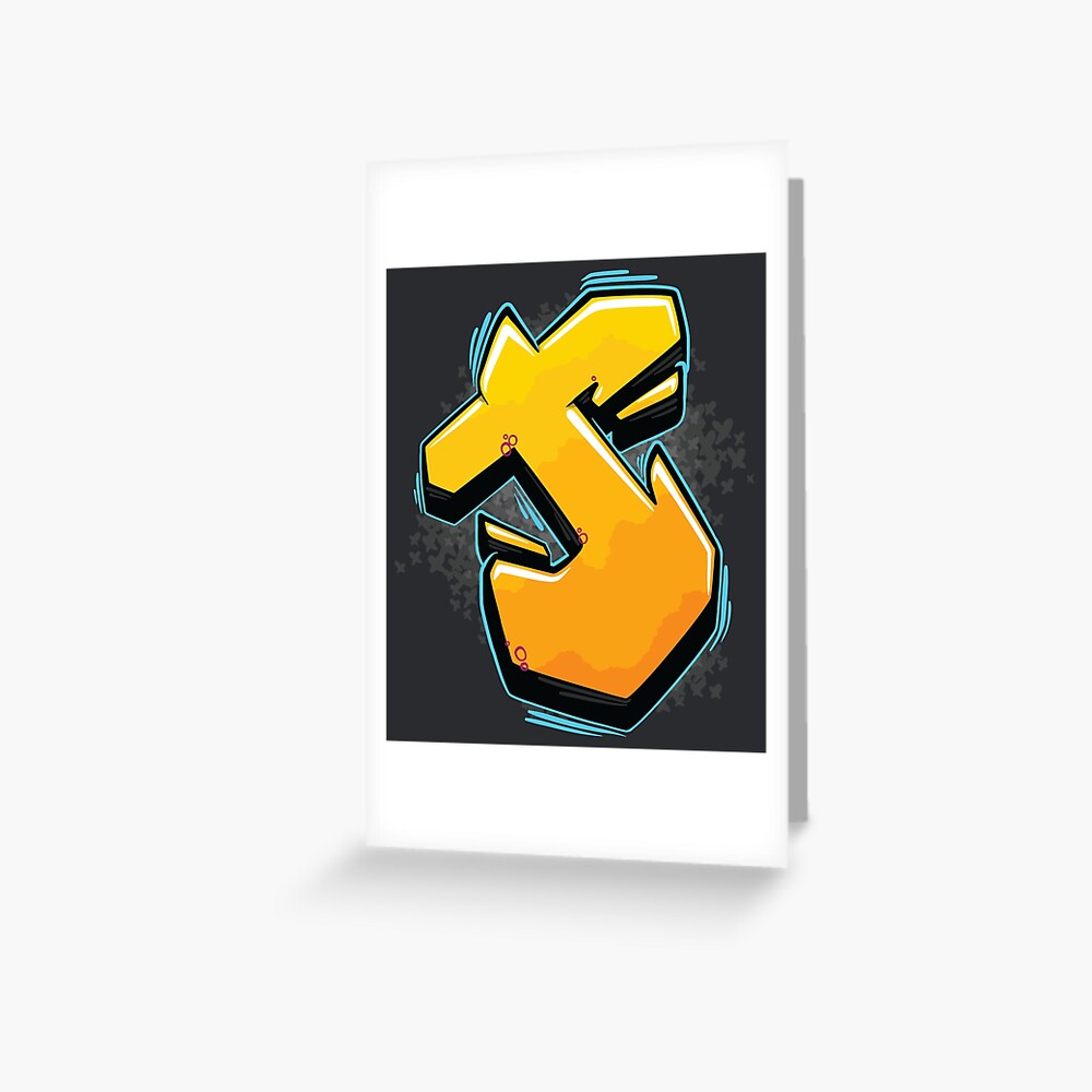 Graffiti Letter J Greeting Card By Namegraffiti Redbubble