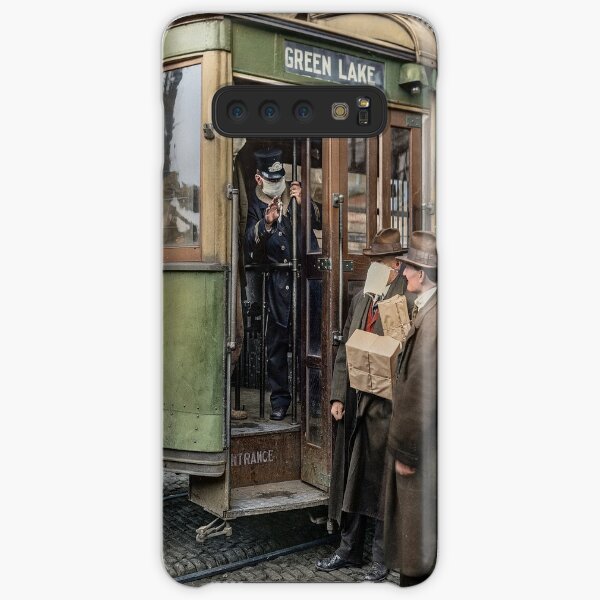 Tram conductor in Seattle not allowing passengers aboard without a mask, during the Spanish Flu in 1918 Samsung Galaxy Snap Case