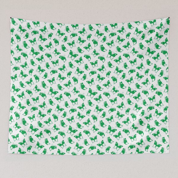 Item preview, Patrones sin fisuras de hermosas mariposas verdes con un corazón designed and sold by Deviser.