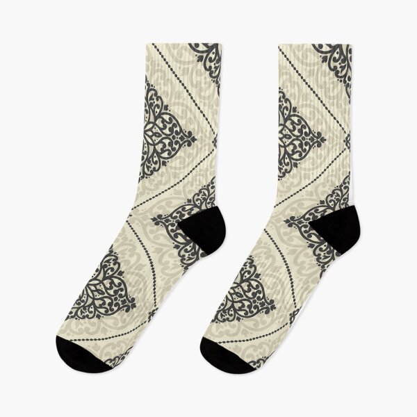 Item preview, Baroque rhombus. black and beige vintage pattern. designed and sold by Annartlab.
