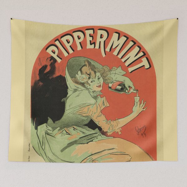 Item preview, Vintage French mint liqueur ad by Chéret designed and sold by aapshop.