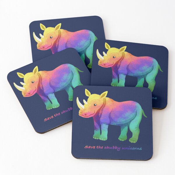 Item preview, Rainbow Rhino Chubby Unicorn designed and sold by SeraphineArts.
