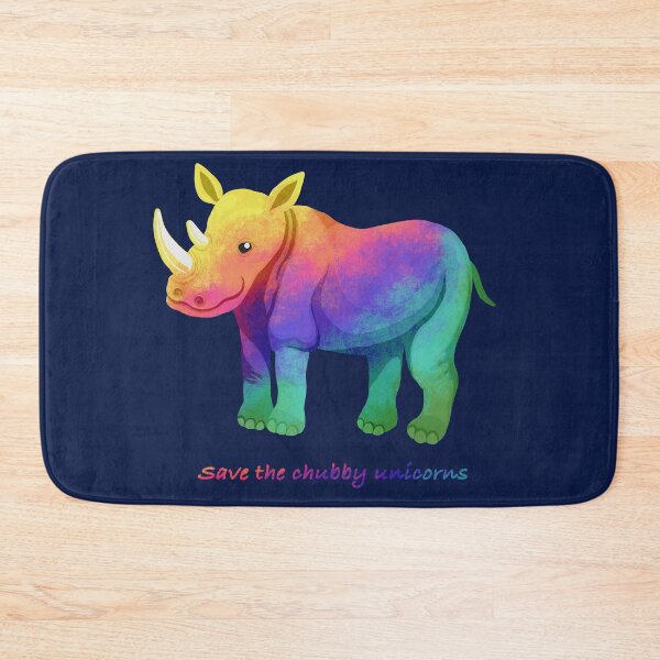 Item preview, Rainbow Rhino Chubby Unicorn designed and sold by SeraphineArts.