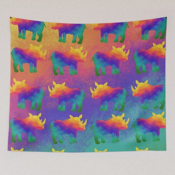 Item preview, Rainbow Rhino Stampede designed and sold by SeraphineArts.