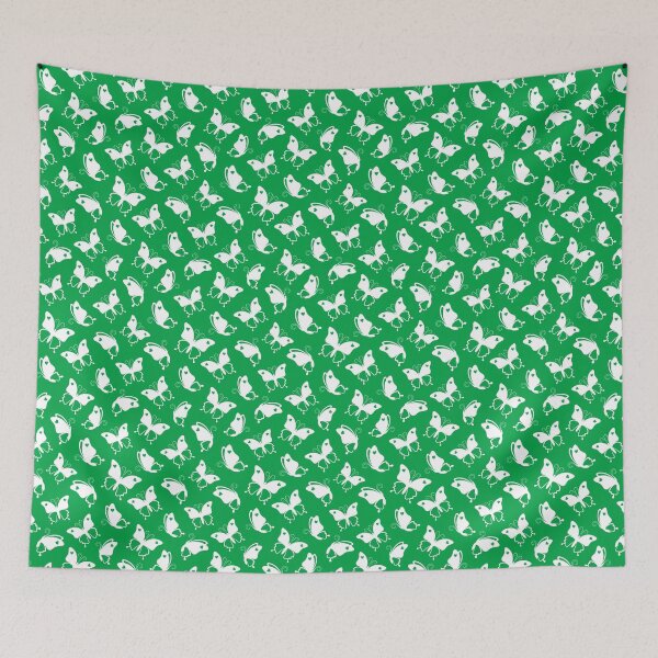 Item preview, Patrón sin fisuras de hermosas mariposas blancas con un corazón sobre un fondo verde designed and sold by Deviser.