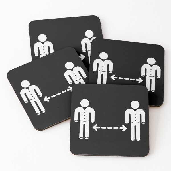Item preview, Keep Distance! (Corona Virus / Pictogram / Icon / White) designed and sold by MrFaulbaum.