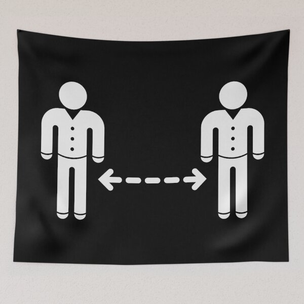 Item preview, Keep Distance! (Corona Virus / Pictogram / Icon / White) designed and sold by MrFaulbaum.