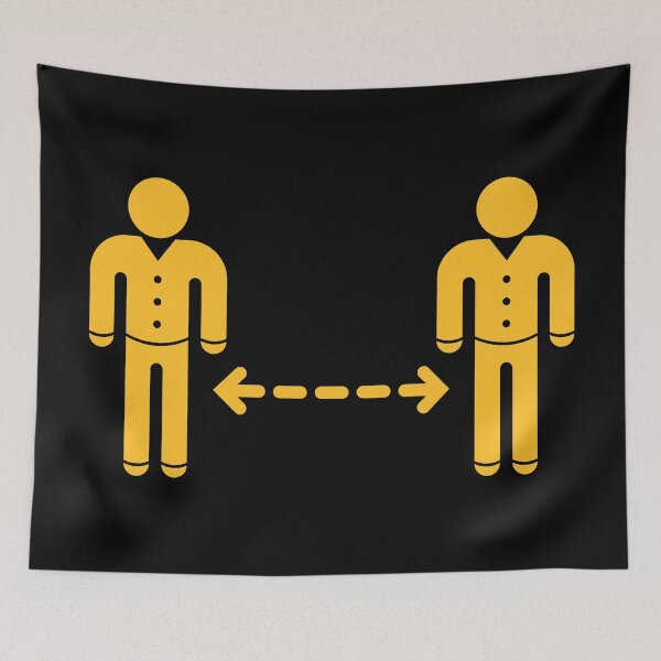 Item preview, Keep Distance! (Corona Virus / Pictogram / Icon / Gold) designed and sold by MrFaulbaum.