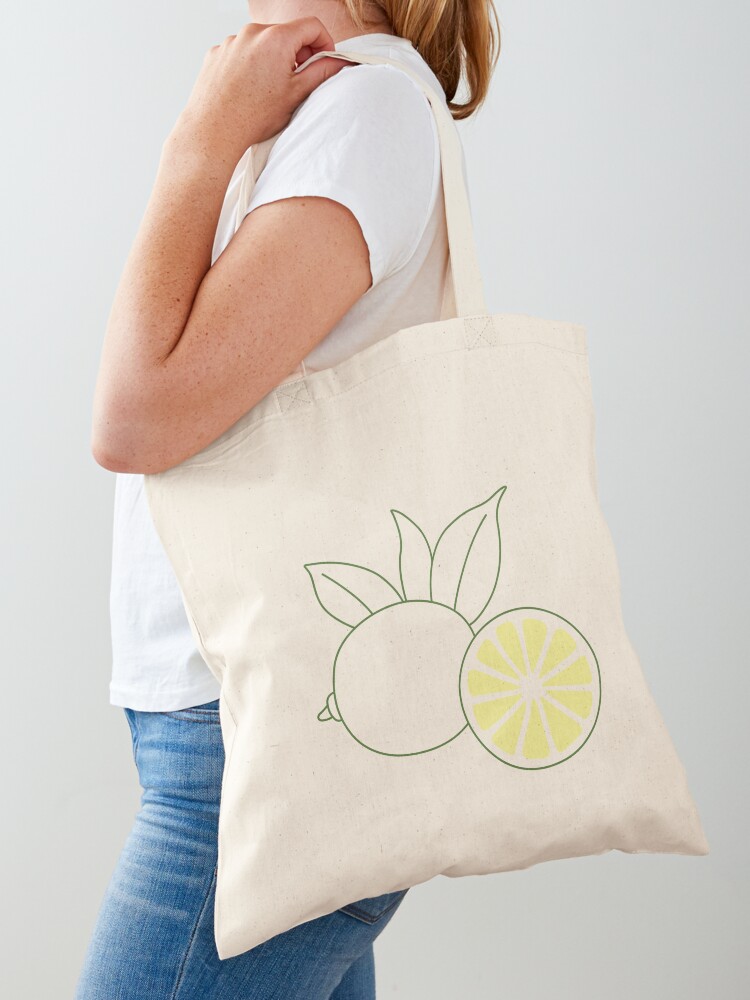 Minimalist Lime Line Vector Drawing | Tote Bag