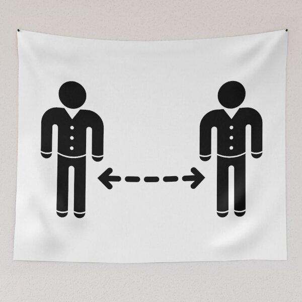 Item preview, Keep Distance! (Corona Virus / Pictogram / Icon / Black) designed and sold by MrFaulbaum.