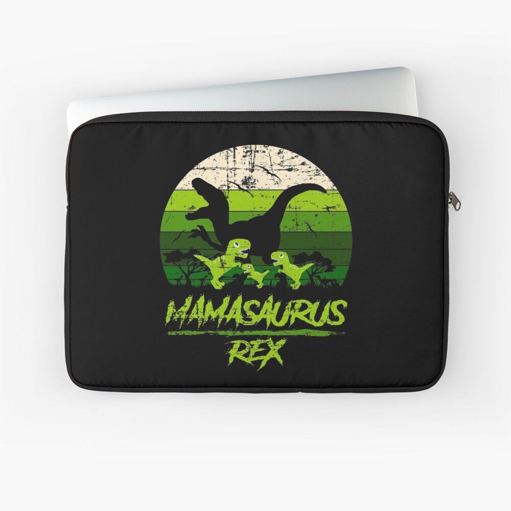 Mamasaurus Dinosaur 3 Kids Retro Vintage  Laptop Sleeve
