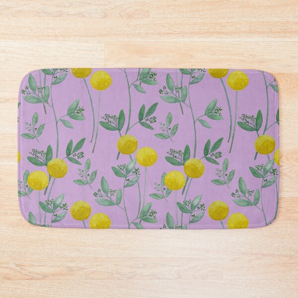 Item preview, Spring and summer time botanical pattern featuring seeded eucalyptus and yellow billybob's with purple background  designed and sold by Breece.
