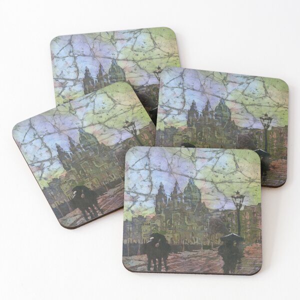Item preview, Churhc in city of Amsterdam, Netherlands.  Watercolor batik painting. designed and sold by rfoxphoto.