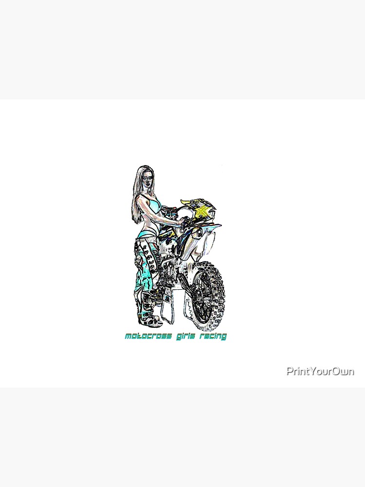 Motocross Girls Racing Art Board Print By Printyourown Redbubble