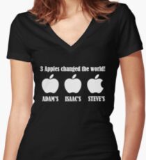 3 Apples Changed The World - Tribute - Steven/Steve Jobs R.I.P Women's Fitted V-Neck T-Shirt