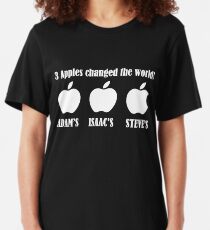 3 Apples Changed The World - Tribute - Steven/Steve Jobs R.I.P Slim Fit T-Shirt