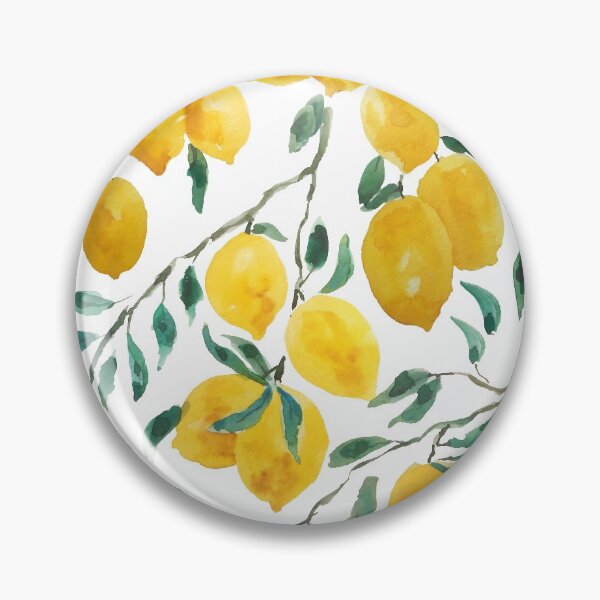 Item preview, hand painted watercolor yellow lemon pattern  designed and sold by ColorandColor.